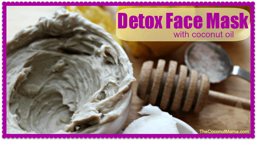 Coconut Oil for Skin: Detox Face Mask in jar with honey comb and other ingredients