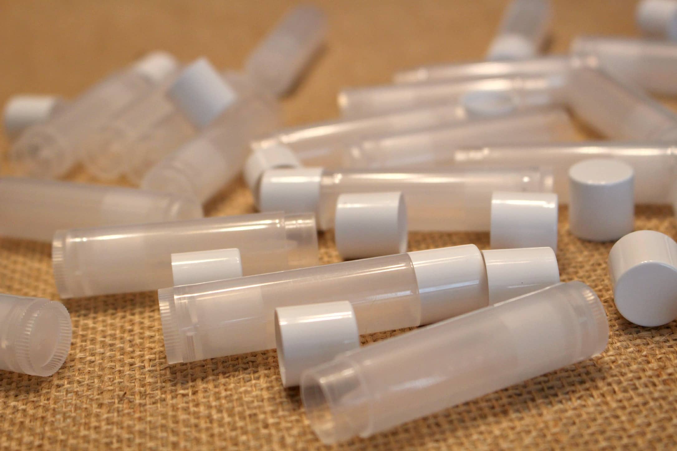 How to Make Lip Balm: Empty tubes for making homemade lip balm