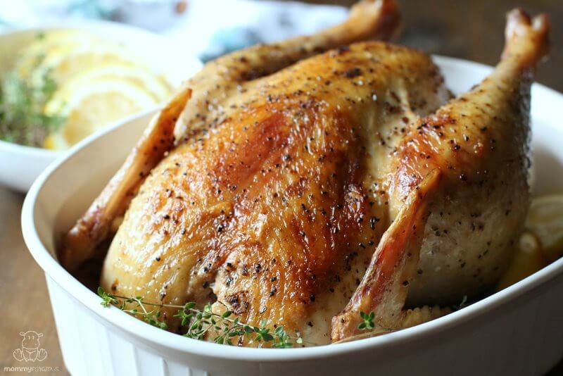 Healthy Instant Pot Recipes: An Herbed Whole Chicken in a White Dish